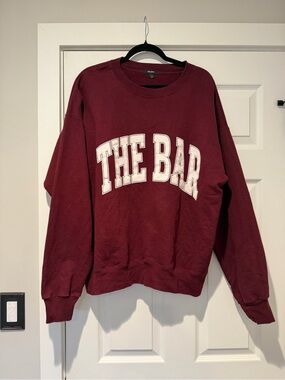 Auth. ✅ THE BAR Varsity Crewneck in “Maroon” Size Large❤️